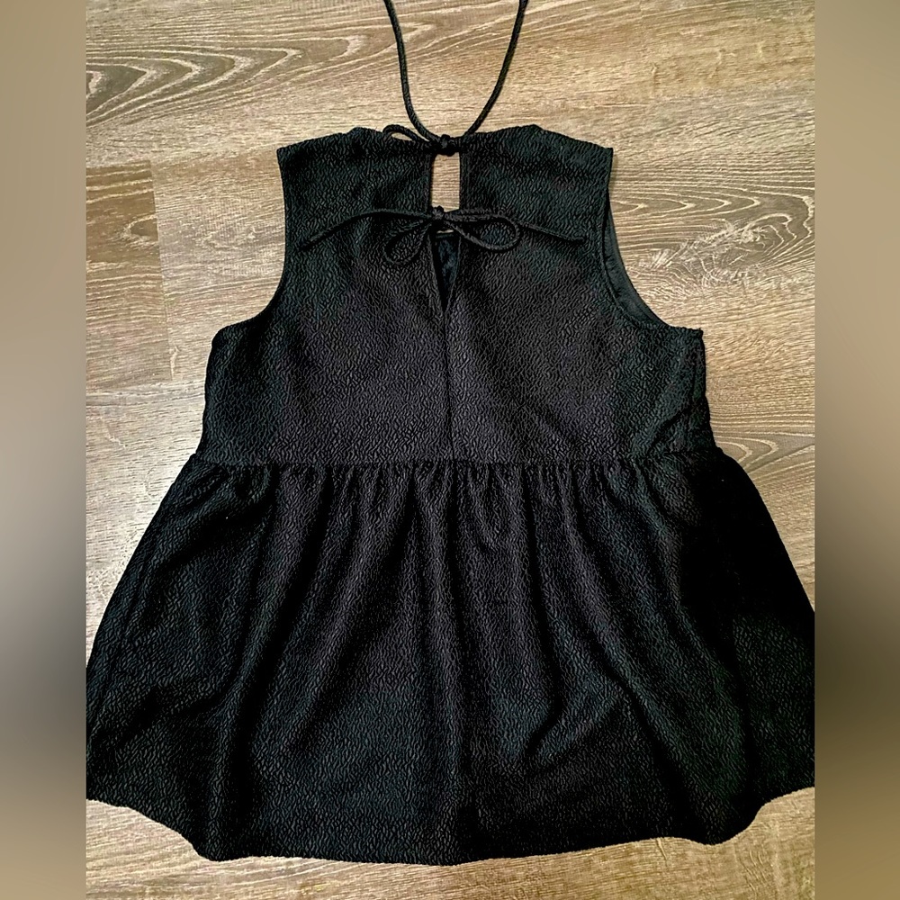 Black jacquard baby doll style too with back ties